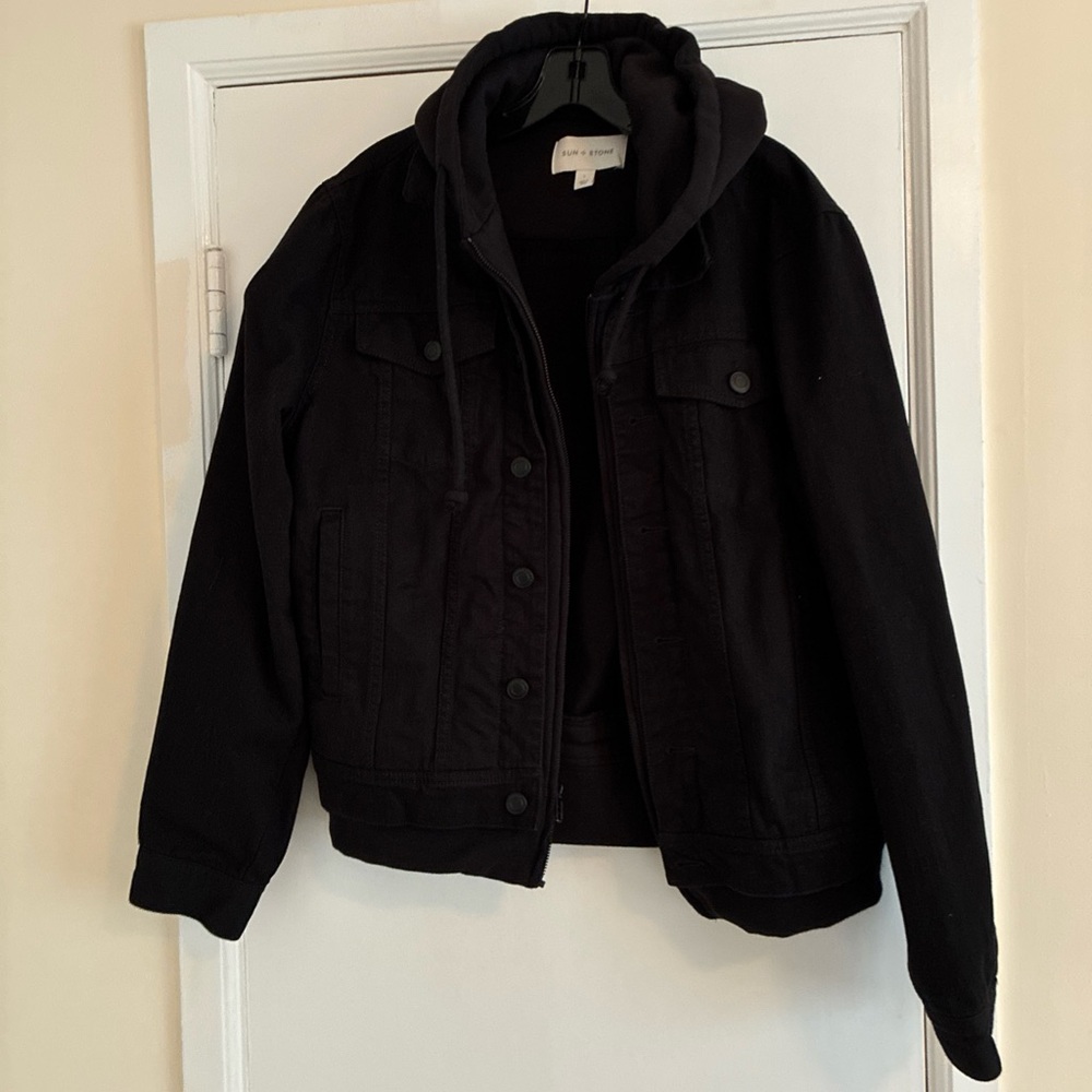 Sun + Stone Black Cotton Blend Jacket